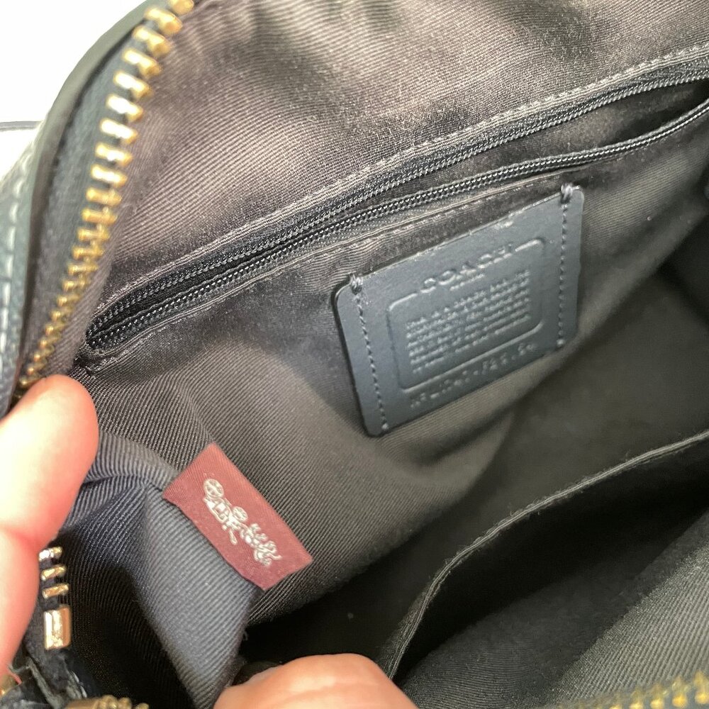 Coach Mini Bennett Satchel in Colorblock Signature Coated Canvas Midnight Pool - Picture 14 of 15